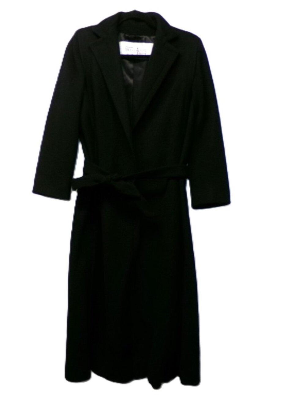 Vtg Sincerely Gidding Jenny 100% Cashmere Black Trench Coat Jacket w/ Belt sz 4